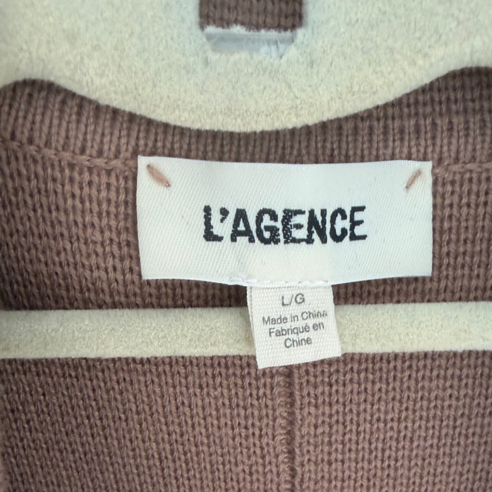 L'AGENCE Tan Knit Blazer Jacket - Picture 2 of 2